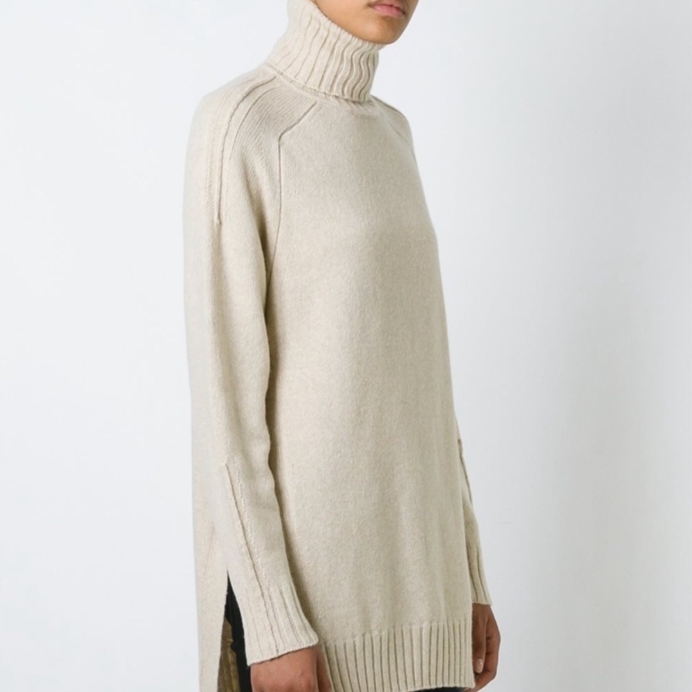 Isabel Marant Fergus Wool Blend Cream Oversized Turtleneck Sweater | 36/S
